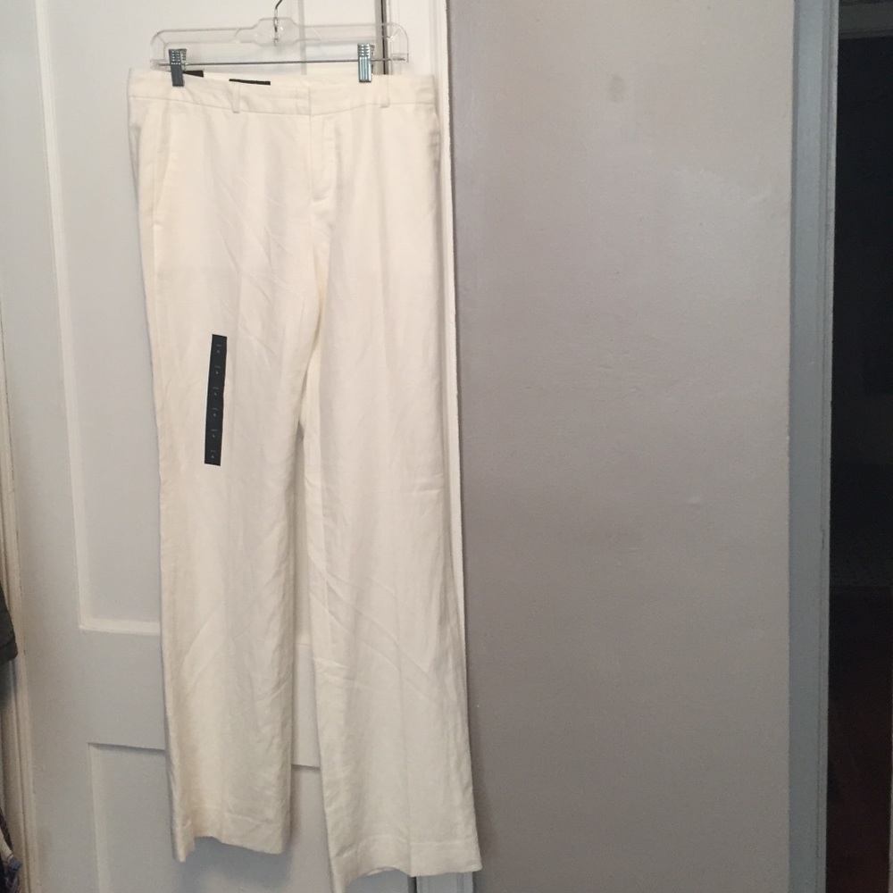 Banana Republic white linen trouser pants
